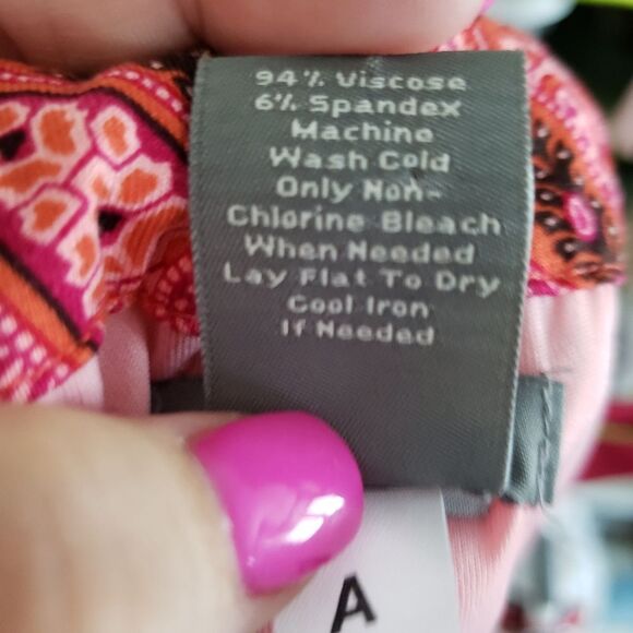 Ann Taylor Orange Paisley Tie Shoulder top - Picture 4 of 4